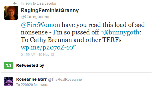 Roseanne Barr Tweet Notification